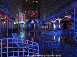 Oasis of the Seas boardwalk at the night