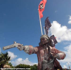 Blackbeards Castle pirate statute Charlotte Amalie St. Thomas